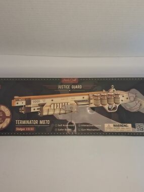 Hands Craft ROKR "Terminator M870" 3D Wooden Rubber Band Gun New in Box